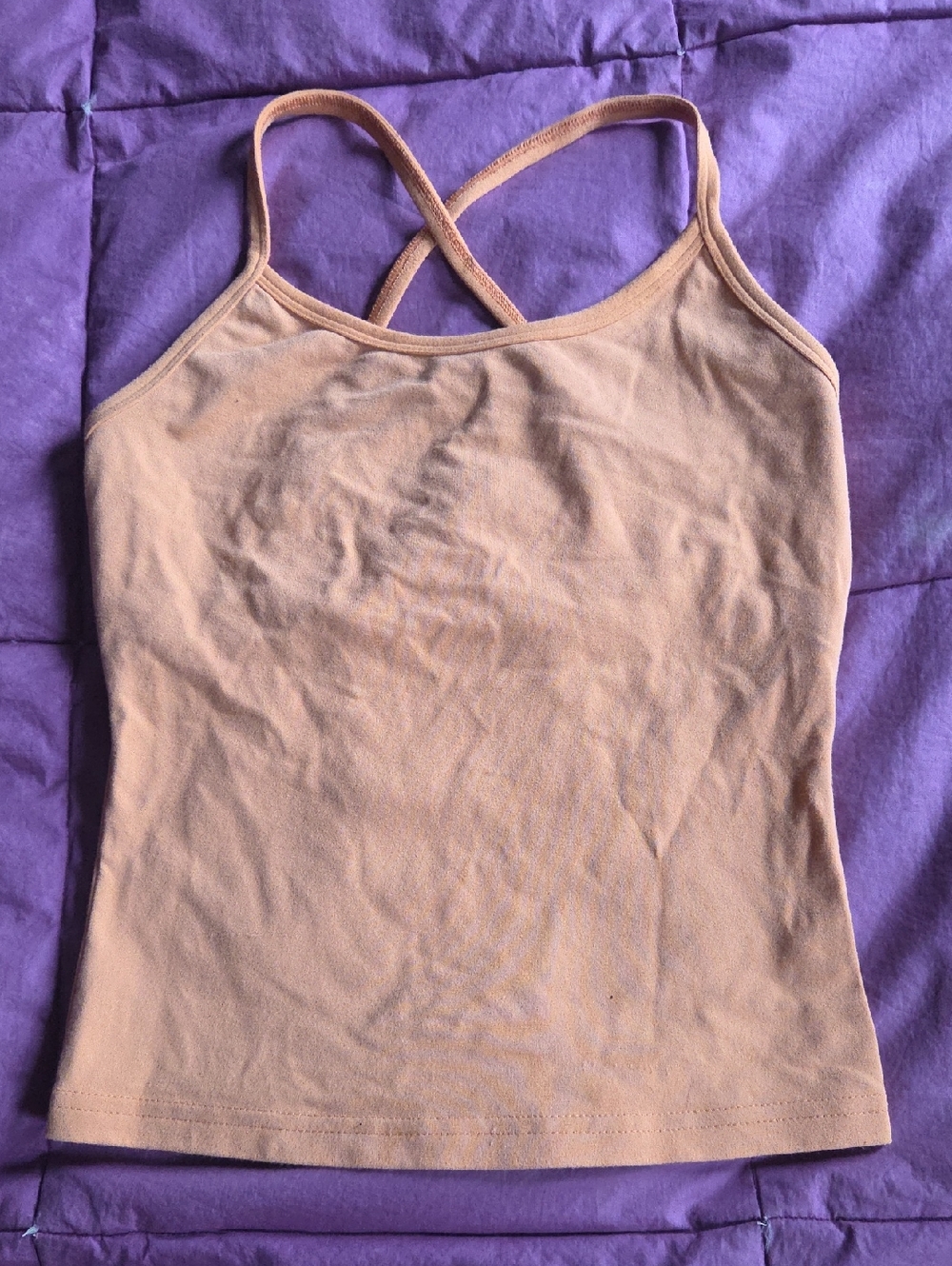 KOS☆USA Cross-Back Cami Top in Peach / Canteloupe Orange Size Small